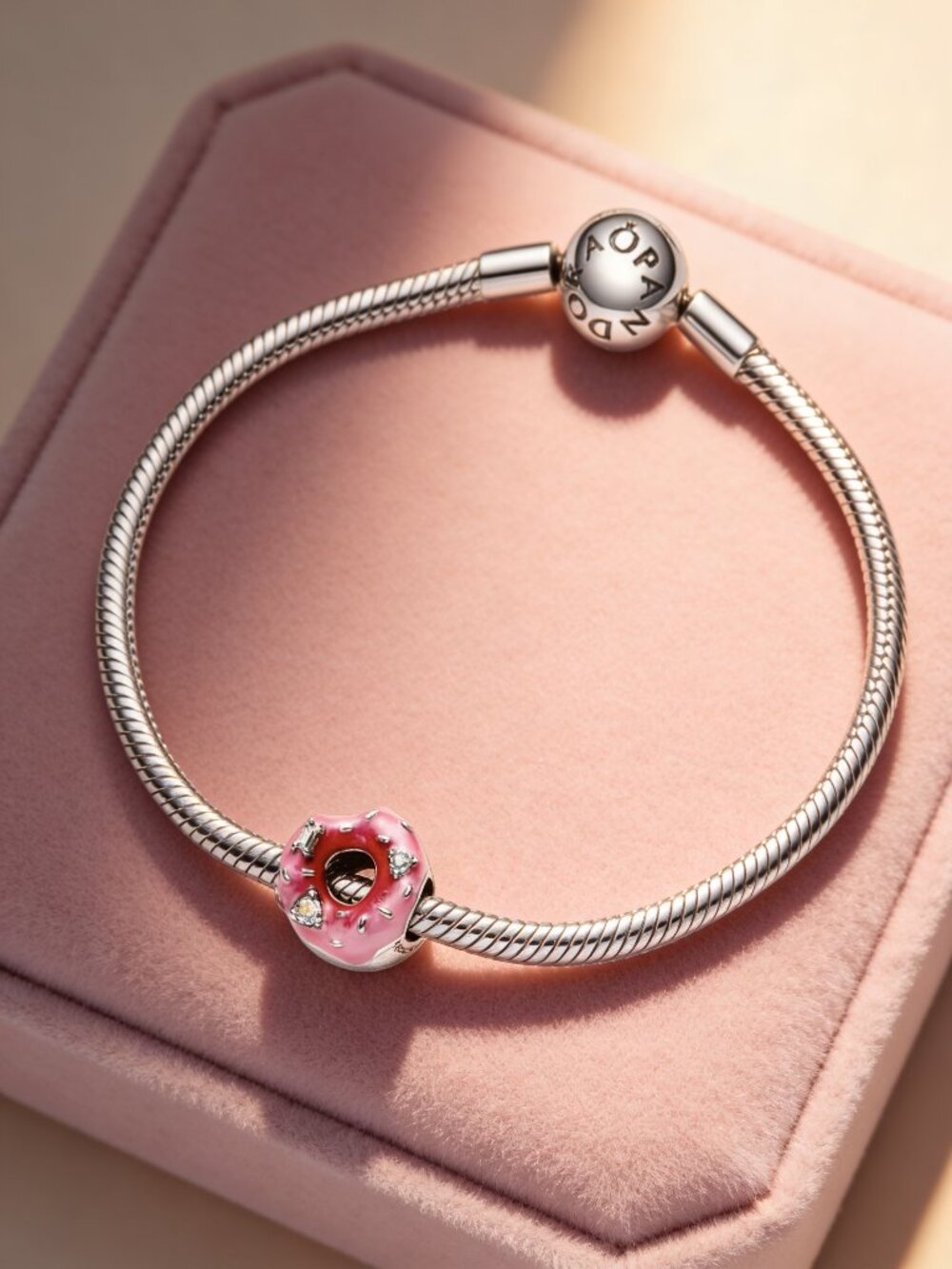 Sparkling Sprinkled Donut Charm